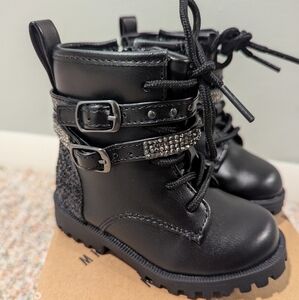 Mix no 6 Lil Carly Size 5 Girls Toddler Black Combat Boot